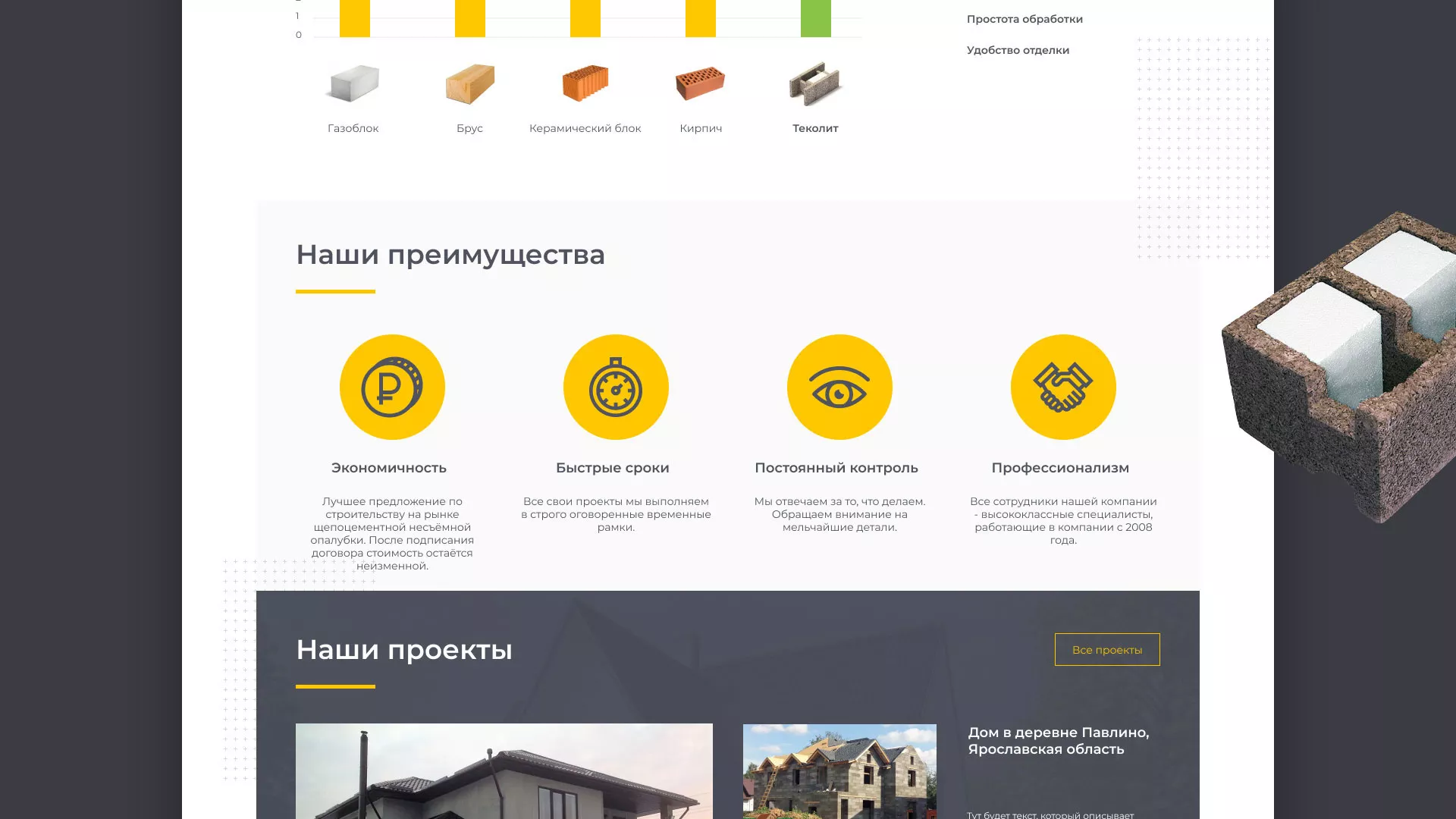 Создание сайта для строительной компании «ЭКОДОМ» в Усть-Куте