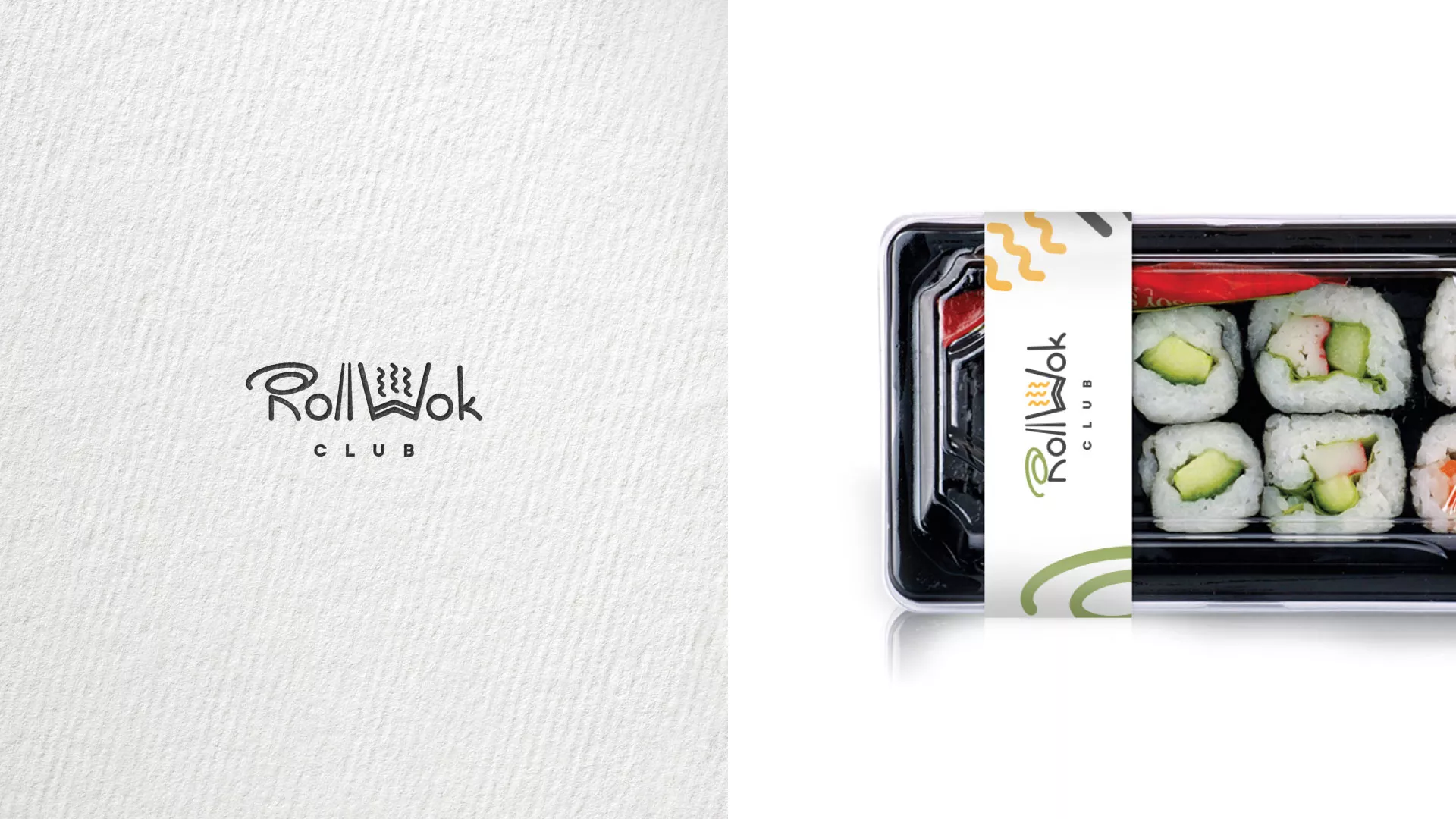 Разработка наклеек для суши-бара «Roll Wok Club» в Усть-Куте